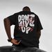 Fashion Street Graffiti Back Large Letter Printing Heavy Hip Hop Silhouette Men's T-Shirt_viptrois.com