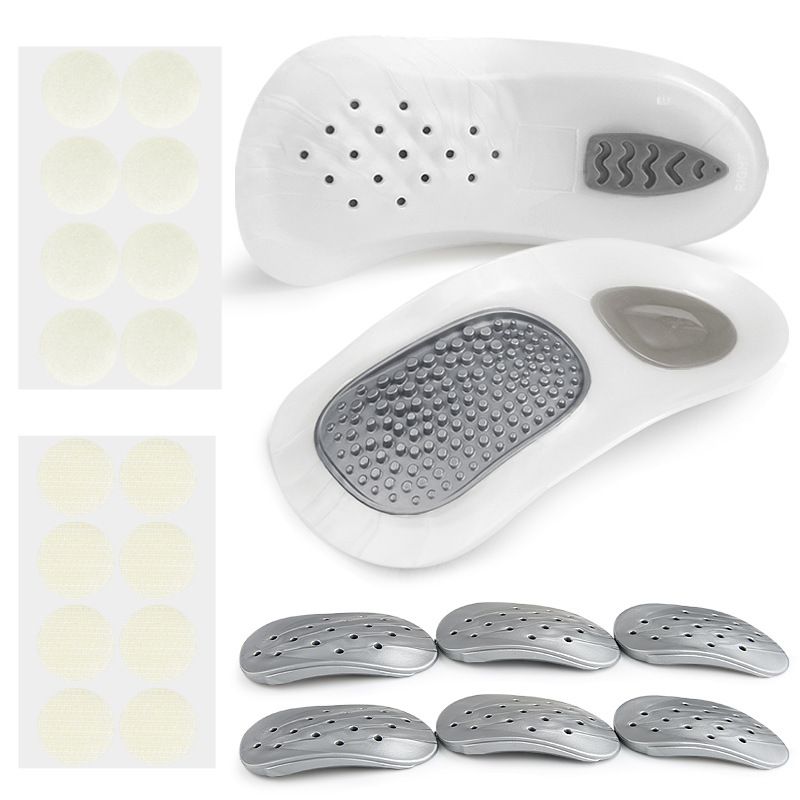 Breathable & Detachable Arch Support Insoles For Flat Feet – Adjustable Orthopedic Shoe Inserts For Men & Women (Silver Grey, Pack Of 1)_viptrois.com
