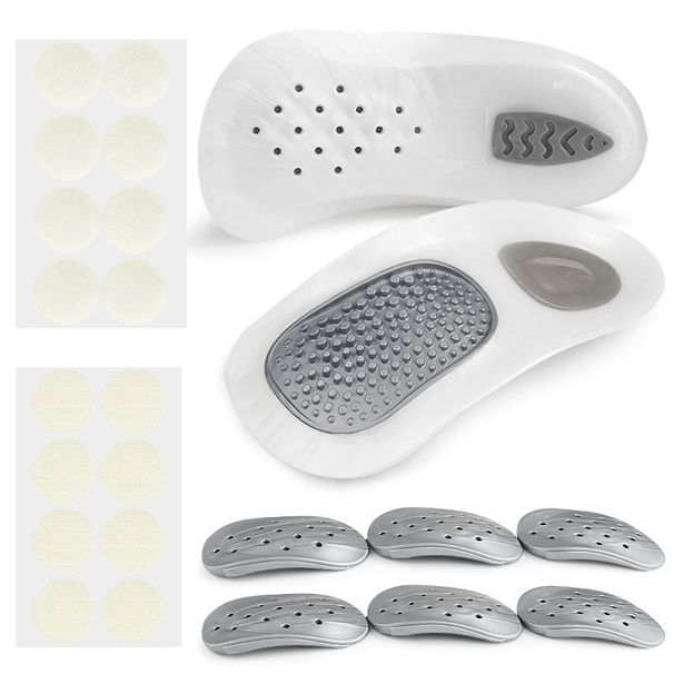 Breathable & Detachable Arch Support Insoles For Flat Feet – Adjustable Orthopedic Shoe Inserts For Men & Women (Silver Grey, Pack Of 1)_viptrois.com