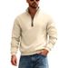 Men's Heavyweight Fleece Stand Collar Sweatshirt – Winter Loose Fit Casual Pullover With Logo_viptrois.com