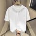 Men's Clothing Trendy Personalized Printed Short Sleeved T Shirt Summer Loose Korean Version Of All Match Round Neck Top_viptrois.com