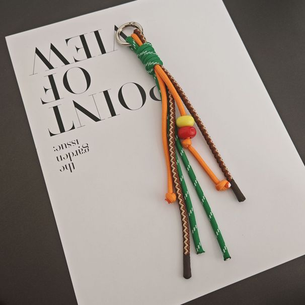 Bag Pendant Nylon Colored Braided Rope Bag Pendant, Tassel Beaded Ethnic Style Pendant_viptrois.com