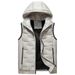 Men's Clothing Hooded Vest Men's Cotton Vest Fashion Casual Sports Sleeveless Coat Cardigan Clip_viptrois.com
