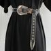 American hot girl retro carved metal belt punk niche design star rivet bead edge decorative work belt_viptrois.com