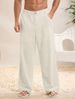 Men's Clothing Solid Color Men's Loose Cotton And Linen New Chinese Style Casual Trousers Trousers_viptrois.com