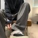 Men's Jacquard Loose-Fit Trousers Straight Wide Leg Casual Pants_viptrois.com