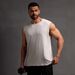 Solid Color Sleeveless T-Shirt Plus Size Sports Vest For Men, Trendy Men's Loose Fit Gym Base Shirt, Tank Top_viptrois.com