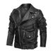 fashion Winter Winter Mens Leather Jacket Men Fashion Motorcycle PU Leather Jacket Cool Zipper Pockets Leather Coats Clothing_viptrois.com