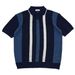 Men's Clothing Summer Ins Hollow Striped Color Knitted Polo Shirt Boys Niche Short Sleeved Tops_viptrois.com