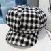 British Style Octagonal Hat For Women, Spring And Autumn New Fashion Versatile Plaid Beret, Women's Sun Protection_viptrois.com