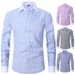 Men's Clothing Spring And Summer New Shirt Men's Iron Free Long Sleeved Shirt Hot Selling Solid Color Striped Inch Shirt_viptrois.com