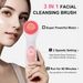 Facial Cleansing Brush, Waterproof Dual-Rotation Face Scrubber Exfoliator With 3 Brush Heads And 2 Adjustable Speeds (Pink)_viptrois.com