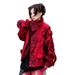 Men's Dark Fire Design Autumn Versatile Trendy Fashion Casual Daily Wear Black Oversized Jeans_viptrois.com