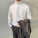 Men's Clothing Slim Fit High Neck Sweater - Soft Knit Pullover For Autumn & Winter - Lightweight Warm Casual Turtleneck Top (White, Black, Beige)_viptrois.com