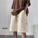 Men's Clothing Shorts Men's Summer Retro Heavy Drawstring Sports Pants Thin Breathable Straight Casual Five Point Pants_viptrois.com