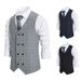 Men's Plaid British Slim Best Man Double-breasted Vest Men's Gentleman Suit Work Vintage Vest_viptrois.com