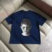 pure Cotton American Short T-shirt Men's Loose Summer Half Solid Color Base Shirt Five Quarter Sleeved_viptrois.com