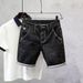 Men's Clothing Denim Shorts Men's Elastic Slim Fit Simple Versatile Denim Shorts Summer Mid Length Pants Couple_viptrois.com