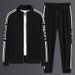 Men's Clothing sports suit men's spring and autumn sweatshirt outdoor running leisure two piece suit loose trend plus size jacket_viptrois.com