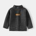 kids'clothing Thick, high-neck, long-sleeved T-shirt with baby stripes_viptrois.com
