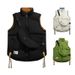 Men's Clothing Reversible Stand Collar Quilted Vest Lightweight Warm Padded Sleeveless Jacket For Casual Wear, Big Tall Sizes Olive Green/Black/Cream_viptrois.com