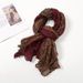 Spring And Autumn Braided Wrinkled Simple Versatile Korean Style Floral Shawl Bali Silk Women's Neck Scarf_viptrois.com