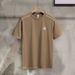 2025 New For Men, Embroidered High-quality Combed Cotton Short Sleeved Fashionable Niche Design T-shirt_viptrois.com