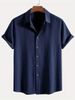 Men's Clothing Summer New Short Sleeved Solid Color Men's Shirt Tops_viptrois.com