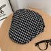 Beret For Women Spring Summer Versatile Plaid Face-Slimming Newsboy Painter Large Head Circumference Forward Hat Trendy_viptrois.com