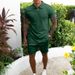 Men's Clothing Short Sleeved Shorts Casual Slim Two Piece Suit_viptrois.com