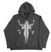 Street Hip Hop Gothic Y2K Black Zipper Hoodie 2022 Rock Harajuku Jacket Sweatshirt For Women_viptrois.com