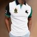 Men's Clothing Polo Shirt Contrast Color Printing Men's Short Sleeved Casual Tight Lapel Shirt_viptrois.com
