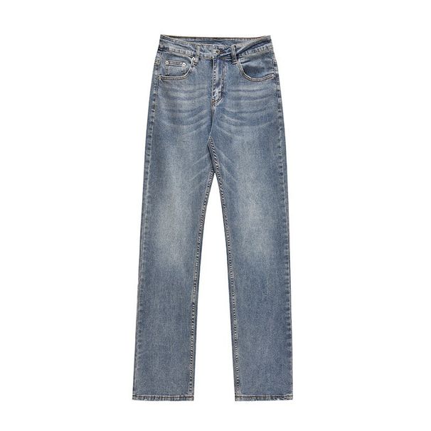 Men's Clothing High Street Washed Black Jeans Straight Slim Fit Flared Retro Distressed Trousers_viptrois.com