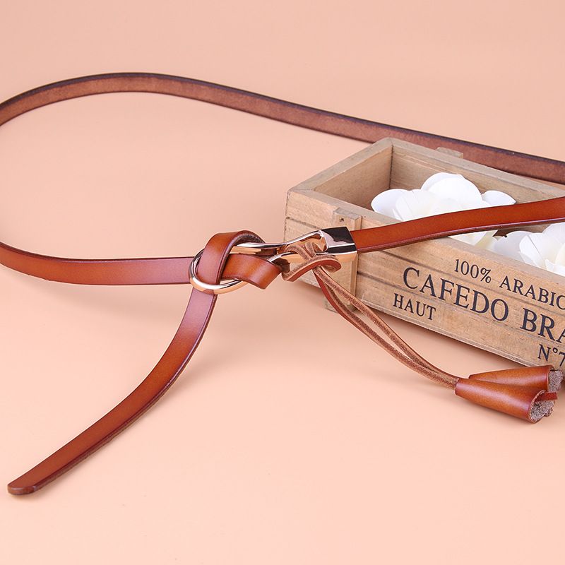 Genuine leather belt for women New fashionable lacquered women's belt alloy buckle head cowhide decoration women's belt thin 630_viptrois.com