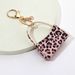 Bag Charms Leopard Print Small Curved Bag Keychain Pendant PU Leather Coin Purse Keychain Cross Border Car Bag Pendant Accessories_viptrois.com