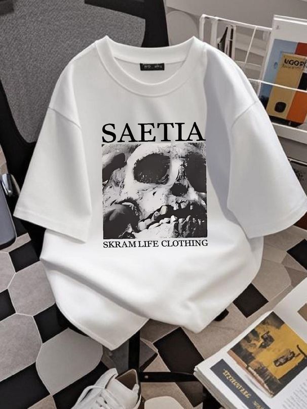 Saetia Band T-shirt, Screamo Band T-shirt, Skram Life Clothing TE5763 Fashion Versatile Homme Stylish Breathable Graphic Slightly Summer_viptrois.com