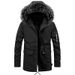 Men's clothing Men's jacket Autumn winter men's hooded plus size medium long fur collar trench coat men_viptrois.com