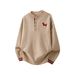 "Men's Embroidered Knit Sweater – Oversized Relaxed Fit Long Sleeve Pullover, Vintage Boho Crewneck Top For Casual Layering_viptrois.com