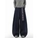Heavy Splicing Drape Sweatpants Men's Winter Tide Brand Versatile Thickened Mopping Pants American Ruffian Handsome Sports Scimitar Trousers_viptrois.com