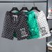Man's clothing Men's summer digital print casual shorts beach pants 5 minutes high-grade ice silk loose handsome_viptrois.com