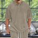 Men's Clothing Men's Casual Loose Short Sleeved Lapel Jacquard Knitted Tops Large Size Polo Shirt Trend_viptrois.com