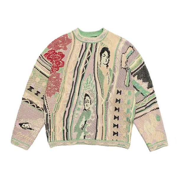 Winte 6 Autumn Fashion National Casual 8 Tend Reto New Thick Knit 3D Digital Pint Men's Cew Neck Sweatshit_viptrois.com