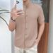 Men's Clothing Exclusively For Men's Loose Cardigan Solid Color Casual Short Sleeved Shirt_viptrois.com