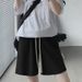 Men's And Women's Summer Casual Shorts Thin Loose Straight Leg Solid Color Versatile Basic Five Point Pants_viptrois.com
