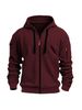 Men’S Zip-Up Hoodie With Multi-Pockets & Embroidered Badge – Streetwear Pullover For Casual & Hip-Hop Style_viptrois.com