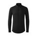 Men's Luxury Knit Long-Sleeve Shirt – Wrinkle-Free, Stretch Comfort, Retro Minimalist (Black/Lake Blue/Mint Green Options)_viptrois.com