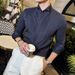 Elegant French Wingtip Collar Dress Shirt For Men – Slim Fit & Pleated Cuffs – Perfect For Banquets & Formal Events_viptrois.com
