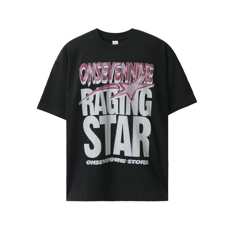 New 285G Pure Cotton American Style Printed Hip-Hop High Street Loose T-Shirt_viptrois.com