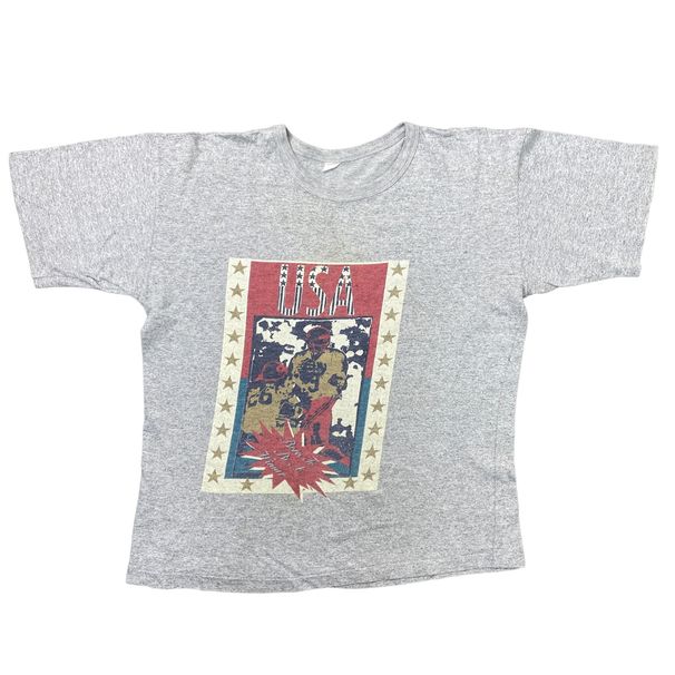 USA Graphic T-Shirt Mens Womens Tees Top Big Logo Vintage Single Stitch Grey Mens_viptrois.com