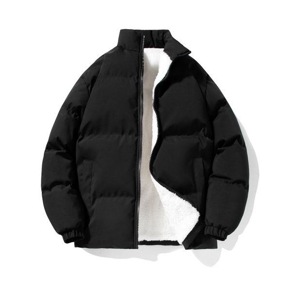 Stand Collar Cotton For Men, Autumn Winter Trendy Brand Couple Outfit, Thickened And Fleece-Lined Puffer Jacket_viptrois.com